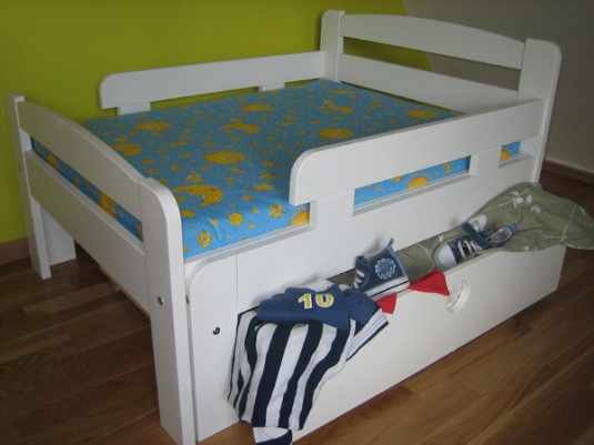 PIKENDATAV LASTEVOODI  Kiku +madrats +voodikast (valge värv), Pikendatavad voodid, Lastemööbel ja sisustus